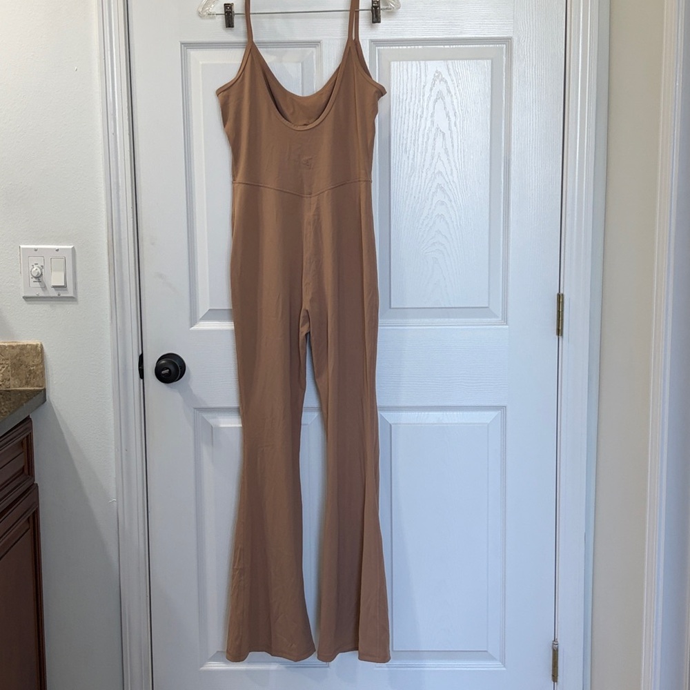 JoyLab Tan Corset Jumpsuit with Flare legs - Picture 2 of 7